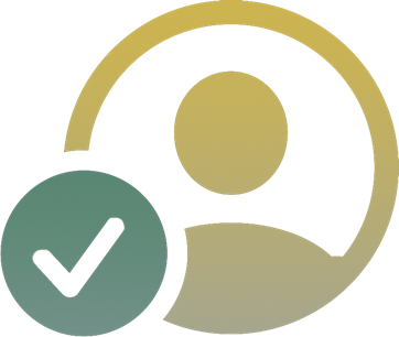 An intuitive icon representing the Decision Maker feature in E.X.I.T., allowing users to designate a trusted individual to make critical decisions on their behalf.