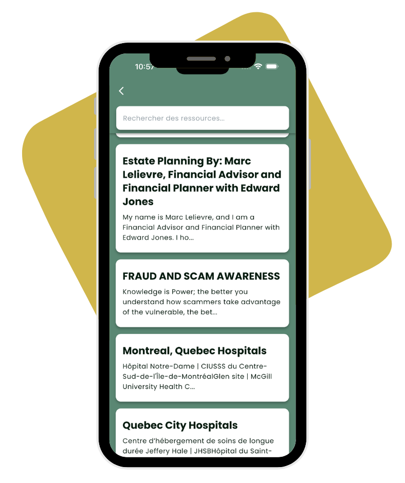 application de préparation à la fin de vie